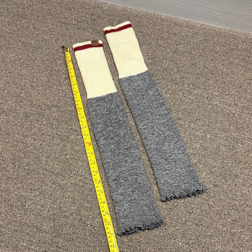 Roots Gray and Cream Leg Warmers